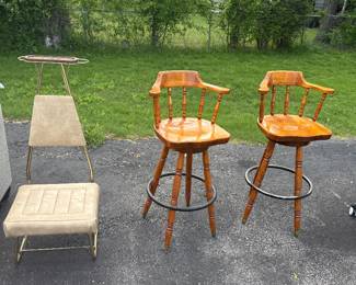 Bar stool chairs and vintage chair