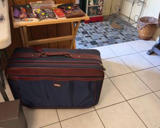 Glasses and suitcase