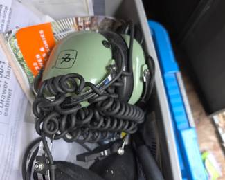 David Clark H10-series aviation headset, likely featuring the brand's iconic green domes