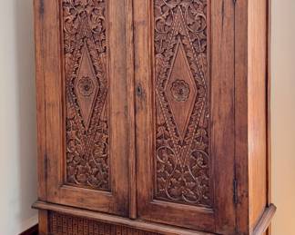 Carved Armoire/Storage Cabinet