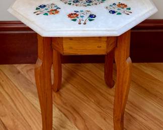 Inlaid Marble Side Table