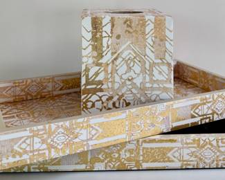 Kim Seybert Vanity Trays & Tissue Box Cover