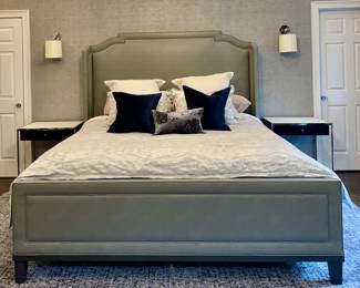 Custom Upholstered Leather King Bed