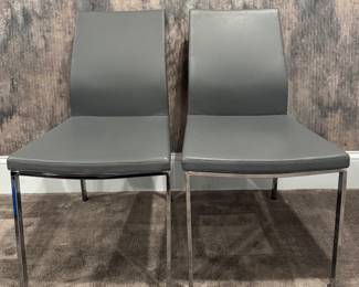 (2) Leather & Chrome Chairs