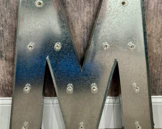 "M" Metal Lighted Sign