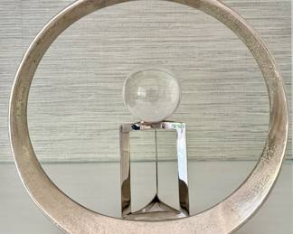 Modern Silver Decor & Abstract Glass Sculpture