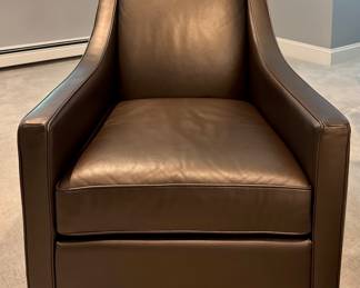 (2) American Leather Swivel Armchairs