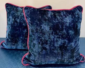 (2) Velvet Down Pillows