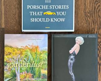 Porsche Stories, Garden Lust & Marilyn Coffee Table Books