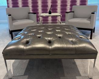 Mitchell Gold Tufted Ottoman