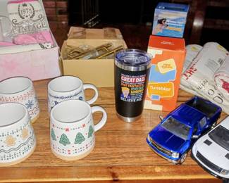  50th Birthday Box, New Christmas Mugs, New Trump drinking Cup and Misc Items