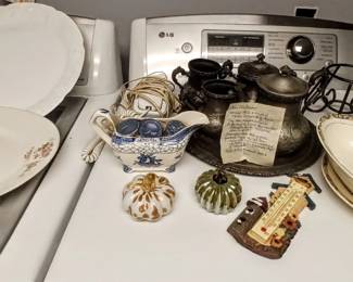Misc Kitchen Items and an Antique Tea Set