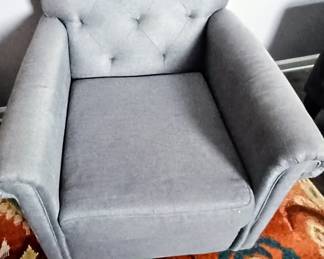 Light Gray Armchair, has matching stool