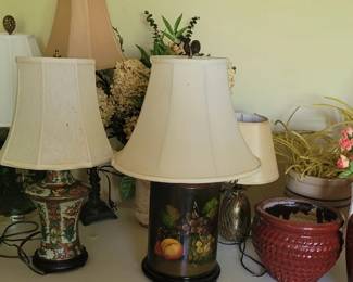 Misc Lamps and shades, vases and urns