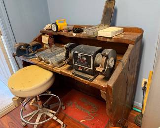 work bench and stool