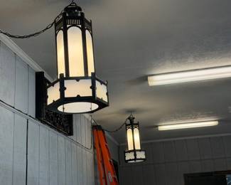pair hanging swag lamps