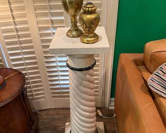 cast marble pedestal columns 39" tall (pair)