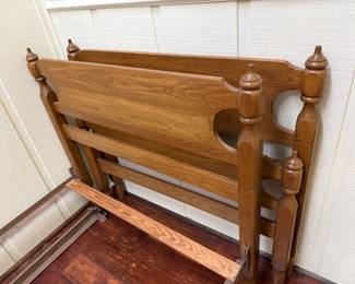 two twin beds, solid wood