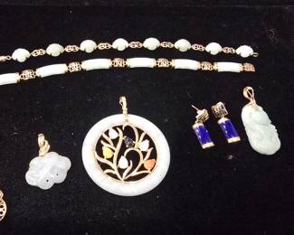 Jadeite and 14k, lapis