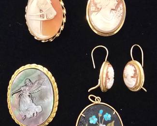 Beautiful gold cameo collection