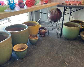 Huge collection of very nice ceramic planters large to small