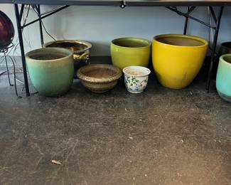 Huge collection of very nice ceramic planters large to small