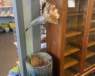 awesome piece of yard art flower made from carnivale glass and more