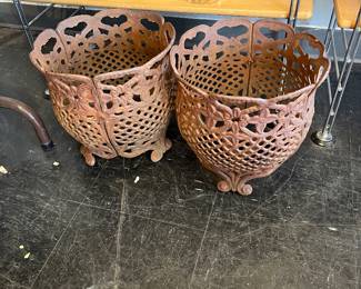 vintage cast iron planters