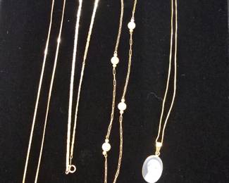14 k gold necklaces