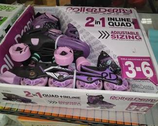 Roller Derby Lomond Girls' Adjustable Inline-Quad Combo Skates Size 3-6
