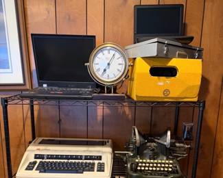 Vintage typewriters, vintage IBM thinkpad laptop, and more