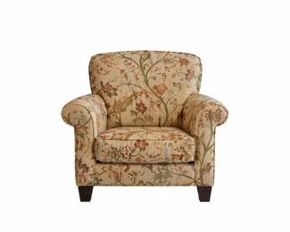 Elegant floral upholstered armchair - there are 2, arm rests need to be cleaned