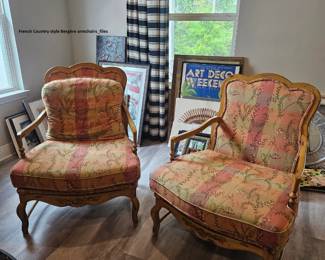 French Country style Bergre armchairs files