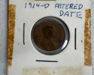 1914D Lincoln Wheat Penny Altered Date Encased Coin Copper Cent