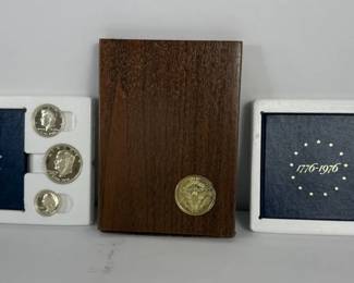 United States Silver Proof Coin Sets  1971 Eisenhower Dollar and Two 1976 Bicentennial Sets