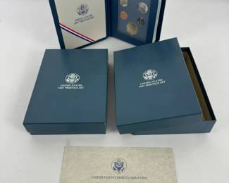 1987 US Mint Prestige Proof Set Lot w Constitution Silver Dollar 2 Complete Sets