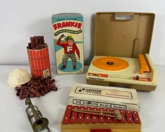Toy  Instrument Lot Frankie Roller Skating Monkey Fisher Price Record Player Sonor