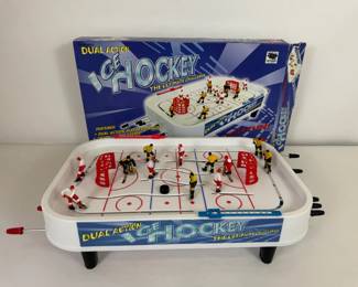 Dual Action Tabletop Ice Hockey Game w Box Rod Hockey Table Game