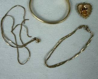 14K Gold Jewelry Bracelet, Necklace, Pendant, Bangle