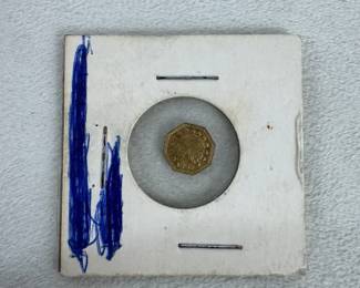 1852 California Gold 14 Dollar Octagonal Liberty Head Coin 0.32g Gold