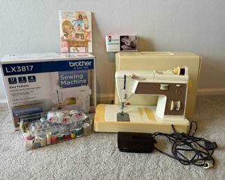 Singer Sewing Machine with Brother LX3817 Machine, Thread and Accessories