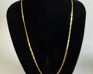 18K Gold Herringbone Chain Necklace  6.45g