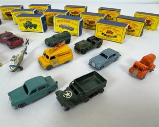 Lesney Matchbox  Dinky Diecast Toy Car Lot w Boxes Porsche 356A Cadillac Sixty
