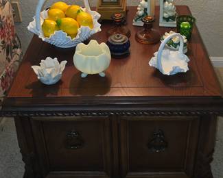 Side Table - milk glass