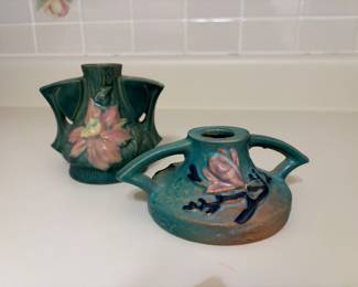 Roseville Magnolia Candle Holders