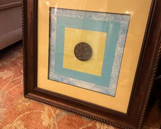 B65 - $10 PAIR of Framed Wall Art. Approx 20" square. 