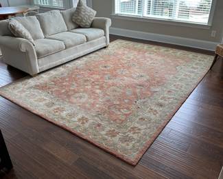 B23 - $75. Surya "Caesar" 100% Wool Area Rug. 8' x 11'. There is some damage from moths. See photo. 