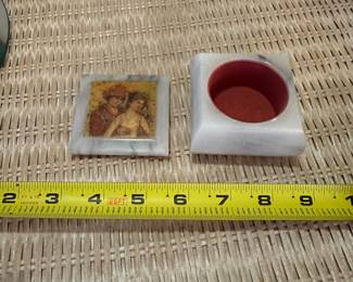 B68 - $15. Marble Trinket Box with Lid. 