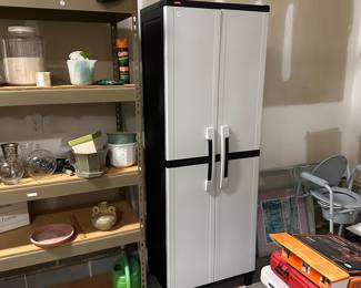 B94 - $40. Keter Plastic Storage Cabinet. Has been used in the garage but clean and in very good condition. 