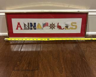 B81 - $20. Annapolis Cross Stitch. 22" long. 